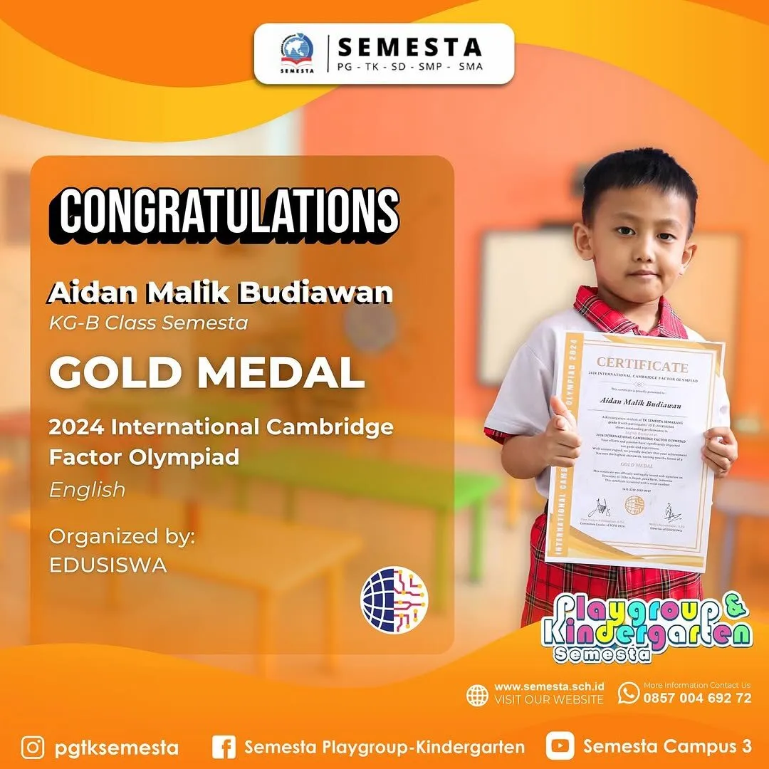Aidan Malik Budiawan — medali emas 2024 International Cambridge Factor Olympiad