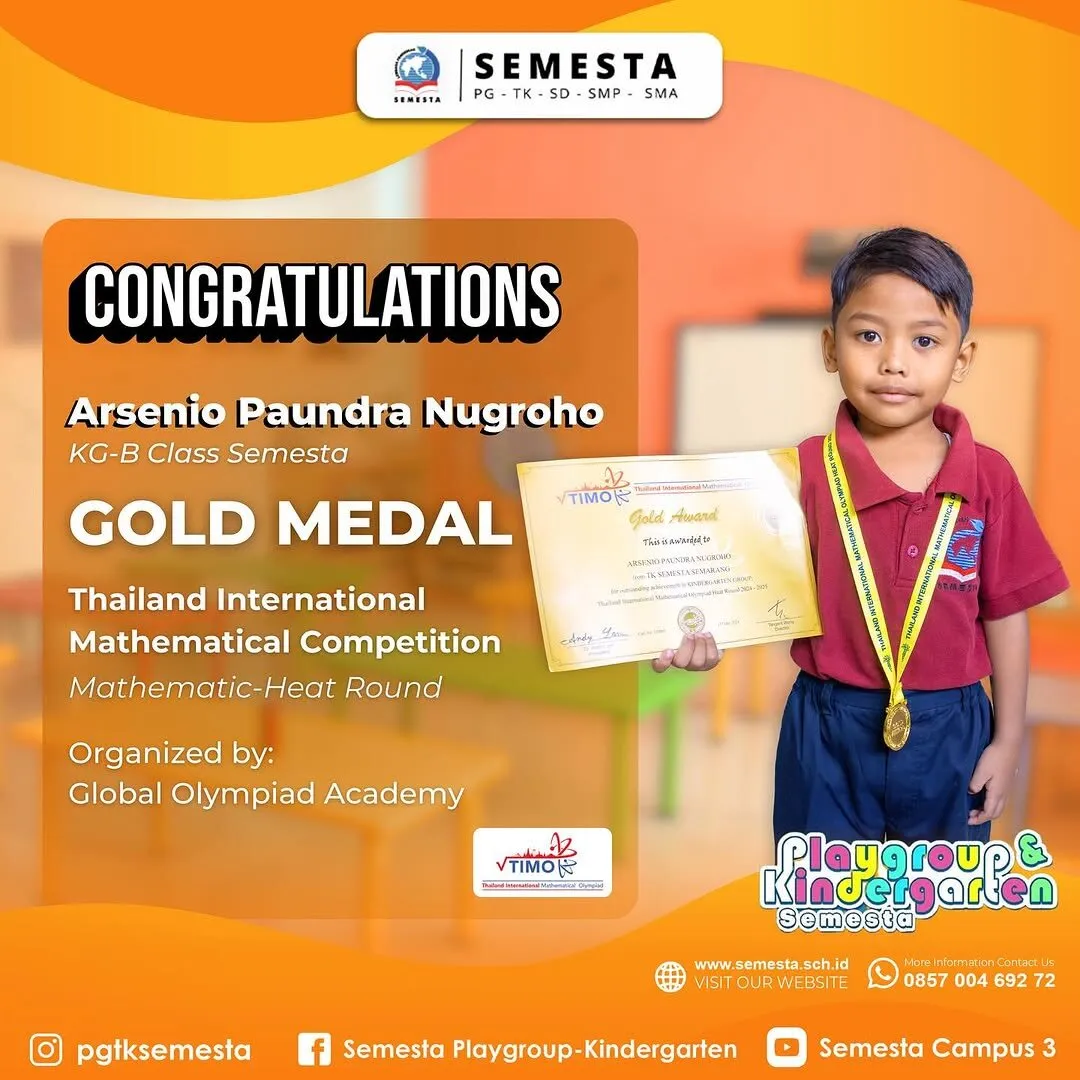 Arsenio Paundra Nugroho — medali emas Thailand International Mathematical Competition